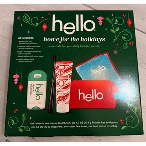 hello Holiday Home for the Holidays Toothpaste and deodorant travel bag NEW